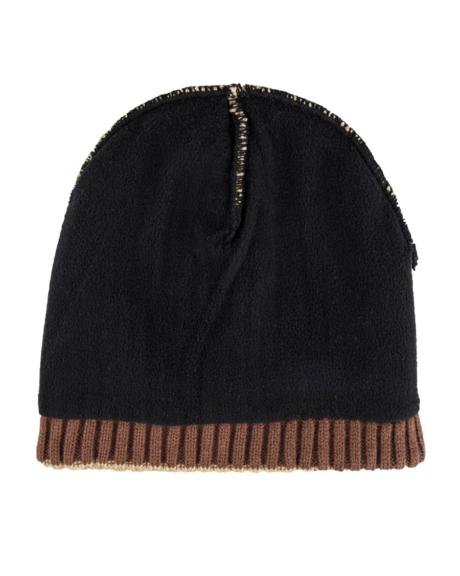 (image for) Exquisite Ribbed Contrast Stripe Beanie with Sherpa Lining